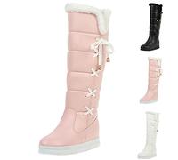 Stivaletti Antiderapante Donna Inverno, Stivaletti Imbottiti Donna Arrampicata, Stivaletti Grandi Dimensioni 2025 Nuovi Stivali Chic E Versatile Boot Imbottito Caldo Pantaloncini Mollet Sottile Scarpa