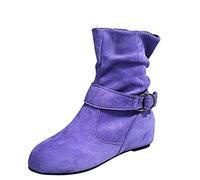 Stivaletti Bassi Donna Eleganti Comode Stivaletto Alla Caviglia Offerta Casual Stivaletti Neve Al Polpaccio Caldo Pelliccia Scarpe Basso Antiscivolo Nero Termici Stivali Foderato Passeggio Scarponcini