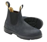 Stivaletti Chelsea da uomo in pelle retrò, scarpe casual con plateau, stivaletti da uomo slip-on, stivaletti da coppia fatti a mano(Blue,49)