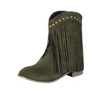 Stivaletti con punta rotonda e suola piatta, alla moda con tacco e cerniera per donna scarpe da donna rosso 40, verde, 37 EU