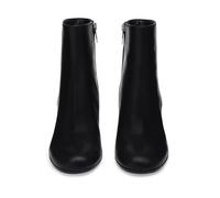 Stivaletti con Punta Tonda per Donna Stivaletti Eleganti Pelle Moda Occidentale Stivaletti Classici Passeggio Slip-on in Tinta Unita Stivali Lavoro con Tacco Grosso Largo,Nero,39 EU