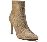 Stivaletti con tacco a spillo e strass, stile cinese, stile occidentale, stile discoteca, eleganti e carini, stile festa, tinta unita Fai colpo con questi stivaletti neri glamour, decorati con strass