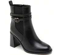 Stivaletti con tacco largo e cinturino dorato - Stile audace e comfort quotidiano Il cammello da imbottigliamento e la grande struttura di design séduisent par-the-length e leurage soignées. Realisées