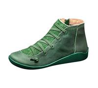 Stivaletti corti da donna, con punta rotonda, comode, scarpe da ginnastica, con suola morbida, ammortizzante, per attività all'aperto, corsa, allenamento, jogging, con chiusura lampo, 35 - 41 EU