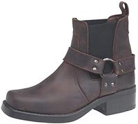 Stivaletti da cowboy/Biker Terminator in vera pelle da uomo, Marrone, 42 1/3 EU