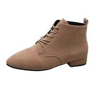 Stivaletti da donna con lacci, stile tango, scarpe da ballo latino | Stivaletti da donna con tacco basso, classici, tinta unita, casual, antiscivolo, alla caviglia