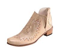 Stivaletti Da Donna Con Motivo A Spacco Senza Lacci A Punta Retrò Tacco Basso Gattino Stivali In Pelle Leggera Traspirante Scarponcini Comodi Scarpe Slip On Bottini Moda Classic Tronchetti Outdoor