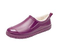 Stivaletti da donna con tacchi da donna primavera e autunno inverno Top Plus Velvet Fixed Velvet Outdoor Fashion Work Fishing Kitchen Non Warm Rubber Shoes pioggia stivali neri tacchi, viola., 36 EU