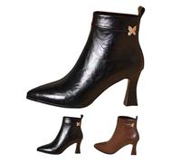 Stivaletti da donna con tacco a spillo - Tacchi alti neri chiusi Chelsea Boots con chiusura lampo - Scarpe da sera eleganti in ecopelle, Nero , 40 EU