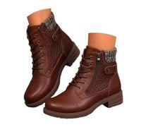 Stivaletti da Donna con Tacco Basso, Zip Laterale, Suola Robusta Antiscivolo, Stivali Casual Invernali, Calzature comode per Camminate e Look Quotidiano Confortevoli Outdoor Stivale Alto da Donna