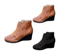 Stivaletti da donna con zeppa antiscivolo stivali da donna con tacco alto zeppe stivali da donna Chelsea stivali casual elastici stivaletti invernali eleganti stivaletti invernali da esterno con lacci