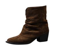 Stivaletti da donna Fold Over stivaletti da donna eleganti Slouchy Boots temperamatite stivali da donna con tacco grosso, stivali da cowboy, per attività all'aperto, antivento, Chelsea Boots