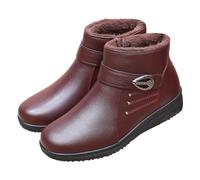 Stivaletti da donna imbottiti, corti invernali, comodi e caldi, stivaletti corti autunnali, stivaletti bassi in pelle PU, stivali da donna, stivali da donna per autunno e inverno, stivaletti da donna