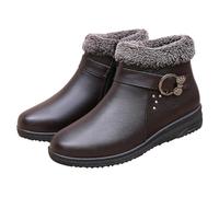 Stivaletti da donna imbottiti, corti invernali, comodi e caldi, stivaletti corti autunnali, stivaletti bassi in pelle PU, stivali da donna, stivali da donna per autunno e inverno, stivaletti da donna