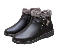 Stivaletti da donna imbottiti, corti invernali, comodi e caldi, stivaletti corti autunnali, stivaletti bassi in pelle PU, stivali da donna, stivali da donna per autunno e inverno, stivaletti da donna