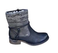 Stivaletti da donna in pelle, con calda imbottitura, in pelle, con chiusura lampo, per attività all'aria aperta, per l'inverno, con scaldamuscoli, Nero , 38 EU