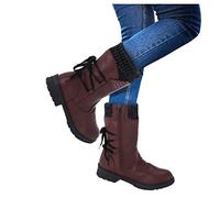 Stivaletti da donna, per il tempo libero, da neve, invernali, caldi, stile retrò, alla moda, per l'inverno, per l'autunno, per l'inverno, Vino, 38 EU