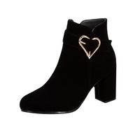 Stivaletti da donna rossi - Stivali invernali da donna 39 neri scarpe da donna con fibbia stivali eleganti da donna alla caviglia leggeri stivali comodi eleganti stivali invernali caldi tacchi alti