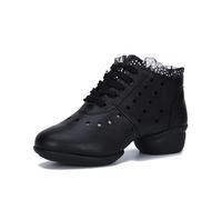 Stivaletti da donna, scarpe da ballo, tacco 4 cm, primavera estate nuova collezione modello semplice senza fodera per lezioni di allenamento o pratica comodi e traspiranti, Nero45, 41 EU