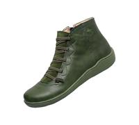 Stivaletti da donna, stile retrò, corti, piatti, antiscivolo, invernali, pratici, per il tempo libero, verde, 37 EU