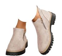 Stivaletti da donna Stivaletti da donna e stivaletti con tacco basso Arco Vintage Retro Lace Up Cerniera Laterale Camminare Supporto All'aperto Stivaletti alla caviglia Stivaletti corti piatti, G