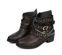 Stivaletti da donna, stivali da lavoro, Chunkyrayan, stivali da trekking, invernali, da neve, fodera calda, impermeabile, antiscivolo, stivali da trekking all'aperto, comodi e caldi, bronzo, 42 EU