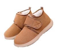 Stivaletti da donna UK Chunky suola piatta stivaletti da neve morbidi foderati stivali invernali termici punta rotonda antiscivolo facile da fissare stivaletti caldi in tinta unita da donna stivali da