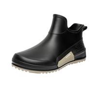 Stivaletti da pioggia da donna, impermeabili, casual, corti, alla moda, per il bagnato, con toppa moderna, perfetti per passeggiate quotidiane all'aperto, Nero , 39.5 EU