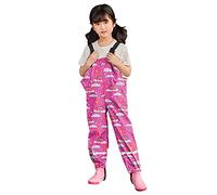 Stivaletti da pioggia per bambine, antivento, pagliaccetto in misto poliestere per tenere al caldo PhotoshootKids (rosa acceso, 10-11 anni)