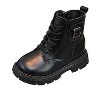 Stivaletti da ragazza alla moda per l'inverno stile casual nei bambini piccoli adolescenti, Nero , 32 EU