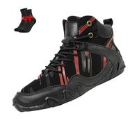 Stivaletti da Trekking Alti da Uomo, Stivaletti Chukka con Lacci Fatti a Mano in Italia, Scarpe da Passeggio for Esterni(Black,47 EU)