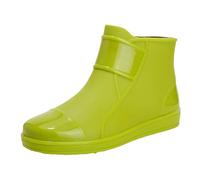Stivaletti da uomo eleganti impermeabili eleganti con cinturino lucido stivali da pioggia piatti scarpe da pioggia moderne antiscivolo per passeggiate urbane, Verde, 42 1/3 EU