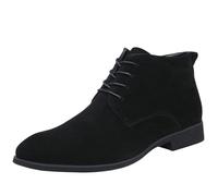 Stivaletti da uomo in pelle scamosciata con lacci e suola morbida imbottita, scarpe classiche Chukka Desert Style da uomo, traspiranti, leggere, alte, scarpe eleganti, antiscivolo, tacco basso