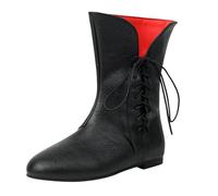 Stivaletti da uomo in stile retrò, con lacci, stile medievale, scarpe da elfo per cosplay, feste a tema e abbigliamento vintage quotidiano, Nero , 38 2/3 EU