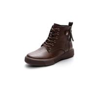 Stivaletti Donna con Suola Morbida e Plateau Stivali Corti Impermeabili Allacciati Neri alla Caviglia con Cerniera Laterale Stivali da Lavoro e Escursionismo Antiscivolo in Gomma Leggeri Stivaletti