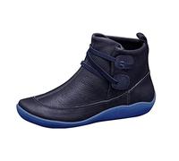 Stivaletti Donna In Pelle Morbida Stivali Bottini Lumberjack Con Cinturini Decorativi Punta Rotonda Suola Antiscivolo E Comoda Stivaletto Corti Donna Vintage Eleganti Per Outfit Casual E Ufficio