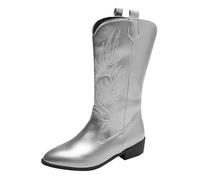 Stivaletti Donna Punta A Punta A Stivaletti Inverno Donna Metà Miglio 2025 Nuovi Stivali Da Cavaliere Vernice Stivale Stampato Con Modello Boot Fantasia Scarpa Larga Scarpe Tacco Quadrato Stivale