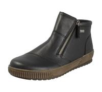 Remonte-Tex Stivaletti Ankle Con Zip In Pelle Nera Doppia Zip D0783