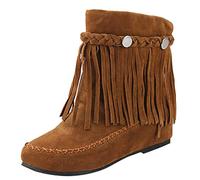 Stivaletti Donna Stivali da Neve con Pelliccia Caldo Scarpe Boots Invernali Antiscivolo Stile Britannico a Tubo Corto con Nappa smerigliata Stivali alla Caviglia (39,1Marrone)