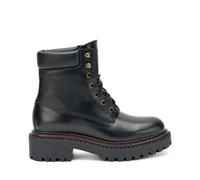 Stivaletti Frau Donna Anfibi In Pelle Con Doppio Guardolo 78L7 Nero