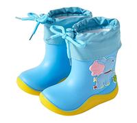 Stivaletti Impermeabili Bimbo,Scarponcini in PVC con Suola Antiscivolo Chiusura a Coulisse,Stivali Pioggia Bambino Galosce Bambina,Scarpe Montagna Bambina,Scarpe Ginnastica Bambina (G, 32 Big Kids)