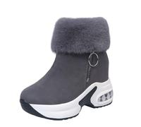 Stivaletti impermeabili da combattimento comodi in pelle PU da donna Pelliccia calda Slip da neve su fodera in pelliccia classica a metà polpaccio Stivali invernali alla moda in più colori