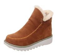 Stivaletti impermeabili da combattimento comodi in pelle PU da donna Pelliccia calda Slip da neve su fodera in pelliccia classica a metà polpaccio Stivali invernali alla moda in più colori