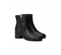 Tommy Hilfiger Donna Stivaletti Buckle Riding Mid Heel in Pelle, Nero (Black), 37
