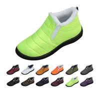 Stivaletti invernali da donna, foderati, impermeabili, con gambo corto, piatti, antiscivolo, per attività all'aria aperta, leggeri e comodi, verde chiaro, 40 EU