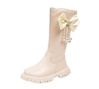 Stivaletti per bambini e bambine, 35, eleganti stivaletti bianchi, alla moda, per bambini, invernali, comodi stivali da neve, stivali invernali, bianco, 31 EU