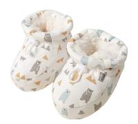 Stivaletti per Neonati Scarpine Invernali per Neonati Foderati in Caldo e Morbido Pile con Cinghie Elastiche Regolabili Stivaletti per con Orsetto Carino per Ragazze Ragazzi, M Baby, Infant