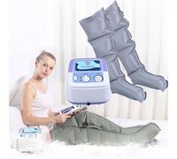 Stivaletti pressoterapia massaggiante per gambe efficaci per alleviare le gambe, 4 cuscini d'aria, durata e pressione regolabili facilmente (4 camere da letto, 2 gambe)