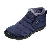 Stivaletti Scarpe da Donna Stivali Stivaletti Biker Invernali Tinta Unita Tenere in Caldo più Stivali da Neve Piatti in Velluto (41 EU,Donna-Blu)