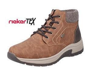 Stivaletti Stringati Da Uomo Rieker Marrone Combinato